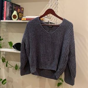 Soft knit sweater in cerulean